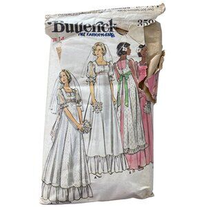 Vintage Butterick 3595 Sewing Pattern Size 14 Bridal Gown Pinafore Romantic CUT